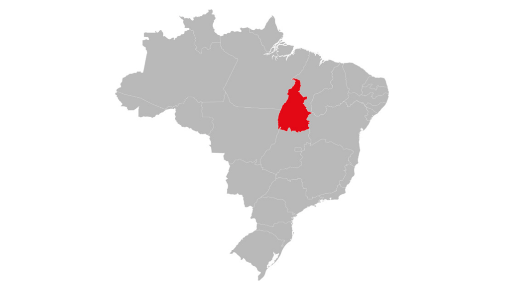 Mapa do Brasil com destaque ao Estado de Tocantins