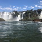 Vista do Rio Iguaçu e ao fundo, as cataratas - Foz do Iguaçu, Paraná