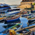 Os barcos pesqueiros ancorados no porto - Salvador,, Bahia