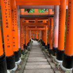 Templo Fushimi Inari, um dos principais santuários xintoístas, ladeado por toriis vermelhos - Kyoto, Japão