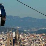 Teleféricos que levam ao Montjuic para admirar uma bela vista da cidade - Barcelona, Espanha